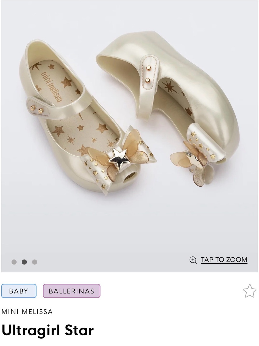Mini Melissa Ultragirl Star Ballerina in Pearl